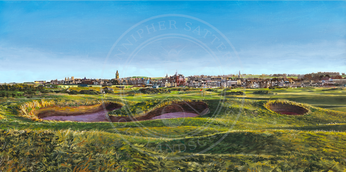 "Home|50" - FINE ART GICLÉE PAINTING ON CANVAS - Official Commemorative Painting Celebrating the 50th Anniversary of the of the St Andrews Links Trust